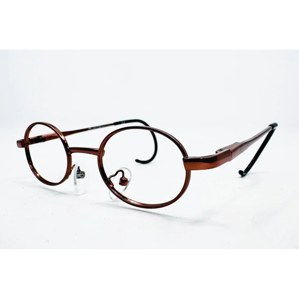 Lantis Eyeglass Frames Kids Brown L8005 Oval Full Rim Cable Temples 36-17-140